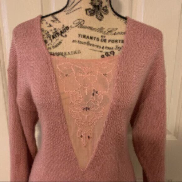 My Michelle Vintage Pink Knit Long Sleeve Midi Sweater Dress - Picture 7 of 16